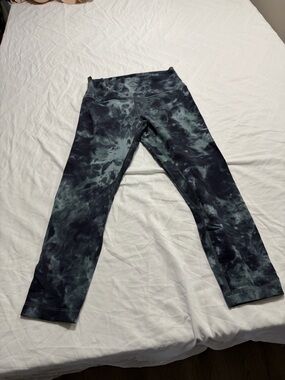 lululemon athletica Black & Dark Green Tie-Dye High-Rise Leggings
